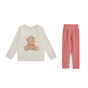 YOEHYAUL Kids Home Clothes Set Floral Print Smooth Two-Piece Suit for Girls Comfortable Cotton Blend Fabric for Spring Autumn