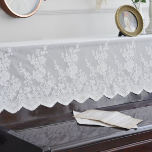 French Lace Piano Cover Full Cover High-End White Romantic Electronic Organ Dustproof Universal Piano Half Cover Protective Sheet