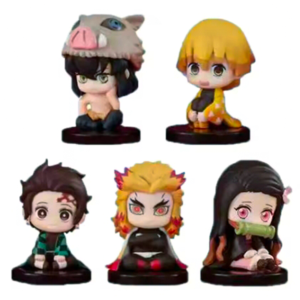 5 Cái/bộ Demon Slayer Q Phiên Bản Anime Tượng Nhỏ - Kimetsu No Yaiba Tanjiro Nidouzi Inosuke Zenizu PVC Mô Hình Búp Bê Dành Cho Người Thu Thập