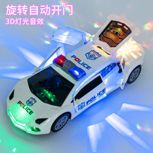 Fastshipment Electric 360 Rotation Police Car Vehicle with LED Music Educational Toys for Children Birthday Gift