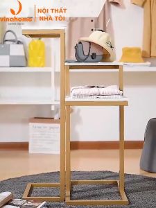 VNS-009 Bục khung sắt mặt gỗ trưng bày shop cửa hàng thời trang mỹ phẩm giày dép túi xách..
