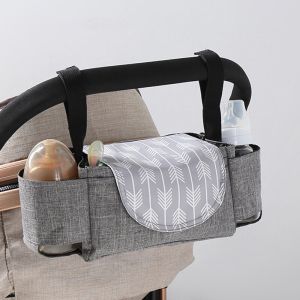 Smartconn Baby Stroller Organizer - Stroller Accessories Bag Large Space with Cup Holder Pockets for Bot Tle Diaper Toys Baby Items Easy Installation