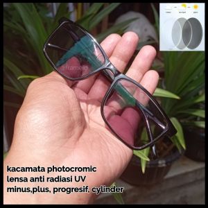 Kacamata Photocromic Bluecromic Blueray Lensa Anti Radiasi UV Untuk Pria dan Wanita Frame Ringan dan Elastis
