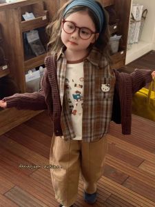 Fashionable Checkered Childrens Blouse
