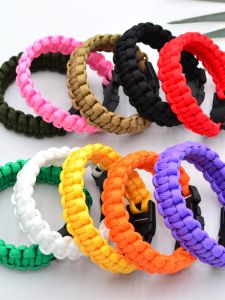 Climbing Mountain Group Building Stylish Parachute Cord Woven Bracelet Outdoor Survival Bracelet Bracelet Pure Color Commemorative Gift Spare Rope