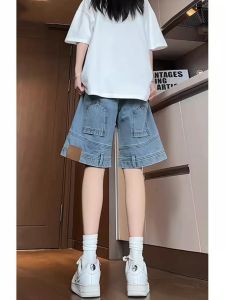 Loose High Waist Wide Leg Jeans Shorts Womens Summer New Style plus Size Comfortable Fit Casual Denim Mini Pants