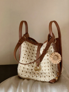CHIO‘2ND | Summer Sunflower Braided Tote Bag Versatile