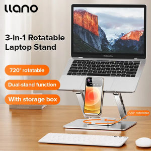 Llano Laptop Stand 360° Rotate Adjustable Foldable Monitor Lifter Upright Portable Lightweight Home Office Travel for 13–17.3" Laptops/tablet cooling bracket rotatable foldable