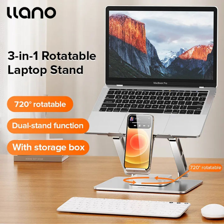 Llano Laptop Stand 360° Rotate Adjustable Foldable Monitor Lifter ...