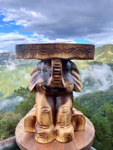 Elephant mini stool- SOLID wooden stool for kids or display