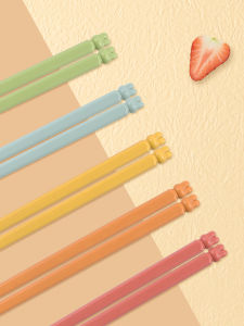 Kangbacheji Rabbit Five Color Food Alloy Cute Series Chopsticks Home Anti-Slip Anti-Mold High-Temperature Resistant Alloy Chopsticks