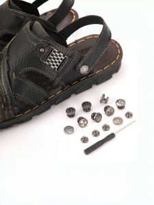 Sandals Button Accessories Metal Rivet with Screws Clinch Men Slippers Button Side Buckle Beach Shoes Accessories