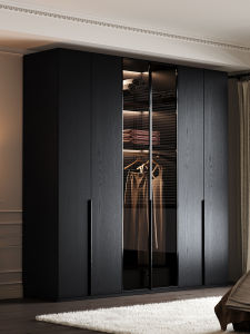 ประตูกระจกสำหรับตู้เสื้อผ้าในห้องนอนสไตล์โมเดิร์นเรียบง่ายสำหรับบ้านขนาดเล็ก ประตูกระจกนิรภัยแบบเปิดด้านข้างสำหรับผู้ใหญ่