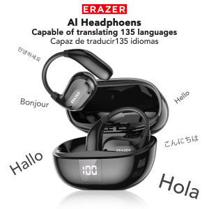 erazer | ERAZER XT66PRO Bluetooth Earphones ASMR Headsets DIY APP AI Translator Earbuds Wireless Headphones 13 Hours long life Display