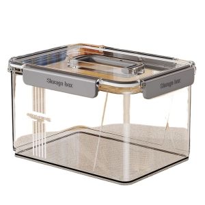 Hộp Đựng Đồ Bằng Nhựa Trong Suốt Cầm Tay Phòng Khách Hộp Đựng Đồ Chơi Đồ Ăn Nhẹ Hộp Đựng Đồ Dùng Gia Đình Chống Ẩm