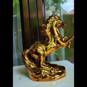 Patung Kuda Keramik Nusantara Premium Lambang Kemenangan Mewah Dekorasi Rumah Meja Kantor Hadiah