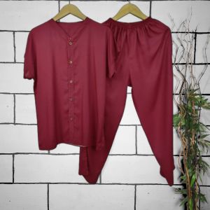 BARU BAJU SETELAN ONE SET PIYAMA RAYON POLOS WANITA LD110 I CPKV l BAJU TIDUR SANTAI BUSUI TERLARIS