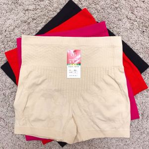 High Waist Seamless Large Size Mom Briefs Comfortable Loose Shorts Anti-Light Underwear Sporty Pure Color Mid-Age Womens Panties