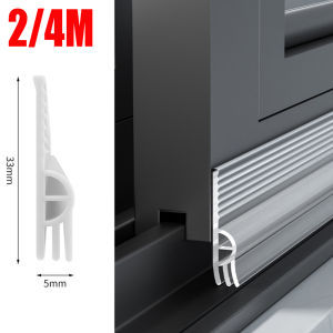 2M/Roll Sliding Window Weather Stripping TPE Flexible Cuttable Door Bottom Sealing Strip  Self Adhesive Triple Soundproof Strip