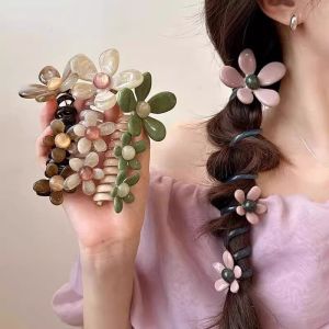 Spiral High Elastic Star Hair Rope Head Rope Flower hair Band Hair Ring Rubber Band Headdress