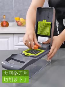 Alat Hebat Potong Sayur Dapur Rentas Sempadan Mesin Pemotong Dadu Pemotong Wayar Kentang Alat Pemotong Sayur-sayuran Pelbagai Fungsi Rumah Mesin Penghiris Kulit