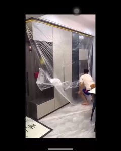 Màng bọc nilon che bụi nội thất đa năng che phủ ngăn bụi bảo vệ nội thất che sơn 1 đầu dán dính-HAUSE