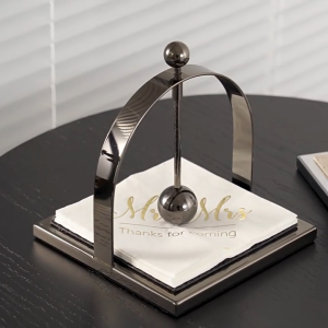 (IN STOCK) LORDWEY Woven Leather Paper Holder Stainless Steel Tissue Holder Rack Coffee Shop Display Tissue Box