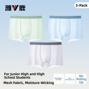 Youth Development Period Ice Silk Thin Summer Four-corner Boxer Shorts