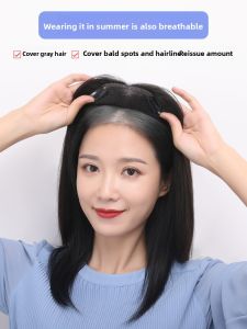 BESTUNG | Top Hair Volumizing Gray Hair Concealer Hairpiece 100% Human Hair