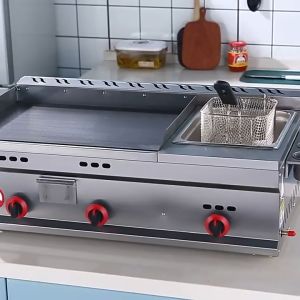WEIAIBLD Burger Griddle and Deep Fryer Heavy Duty Burger Griddle Gas Type Burger Griddle For Business Burger Griddle With Stove Griddle Stainless steel Griddle For Burger