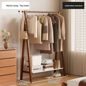 Floor Standing Real Wood Clothes Hanger Bedroom New Style Not Occupying Space Home Small Clothes Storage Rack Simple Assembly