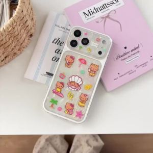 Sanrio | Sanrio Hello Kitty Glitter Phone Case Large Camera Window Transparent Shockproof Protective Cover For iPhone 17 15 16 17 Pro Max