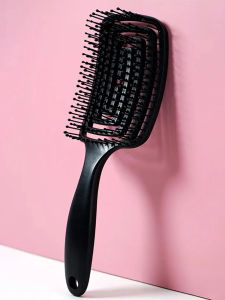 Massage Comb Hollow Vent Curved Paddle Anti-static Hair Brush For Women Long Hair Lift Roots Make Fluffy High Cranial Top Comb