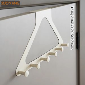 ที่แขวนด้านหลังประตูตะขอแขวนเสื้อราวแขวนผ้าไม้แขวนเสื้อข้างตู้เสื้อผ้าประตูหลังตะขอสามเหลี่ยม