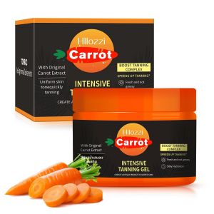 150ml/5.07fl.oz เจลแครอทสําหรับผิวหน้าและผิวกาย ให้ความชุ่มชื้น แห้งเร็ว ฟอกหนังอย่างรวดเร็ว บรอนซ์ติดทนนาน