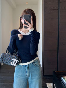 Slimming Effect Wool Silk Long Sleeve Base Shirt Womens T-shirt Comfortable Soft Fashionable Autumn New Style Commute Simple Casual