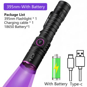 VASTFIRE | 365nm/395nm UV Flashlight High power Blacklight Torch Invisible Ink Marker Cat Urine Tinea Ore Money Scorpion Fluorescence Light