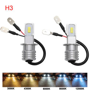 2Pcs H3 LED Headlight Bulb LED H3 Car Light Fog Lights1:1 Size Replica Replacement Halogen Lamp 80W 12V 24V Auto Lamp