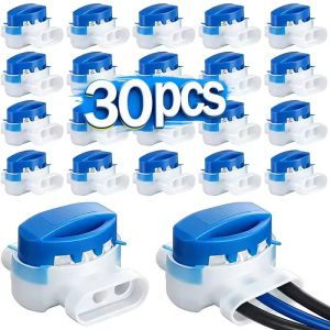 30Pcs 314 Box 3-Way Outdoor Boundary Wire Connectors Self-Stripping Moisture-Proof Tail Wire Connectors for Robotic Lawn Mowers