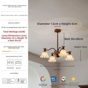 FANCY LAMP CLUB | Eco Wood Vintage Style Eye-Protecting Chandelier