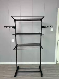 3 Layer Foldable Clothes Drying Rack With Wheels Standing Laundry Rack Home Indoor Outdoor