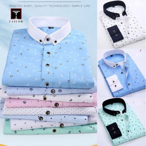 TAILOR Spring Autumn lelaki kasual korea Long Shirt Long Sleeve Shirt belia fesyen inci Shirt