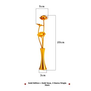HENANSHENGZHONG | Miniature Gilt Lotus Flower Altar Decoration Single Stem