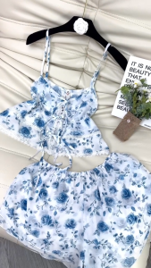 Bộ Đồ Ngủ Nữ HEUN YOUNG Bộ Chiffon Phối Ren 2 Tầng Dưới 65Kg HY008 Áo Voan