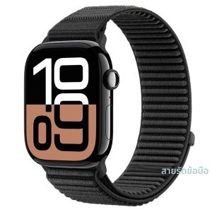 สายรัดไนลอนสำหรับ Apple Watch Band 46 มม. 42 มม. 45 มม. 44 มม. 40 มม. 41 มม. 38 มม. 49 มม. สายนาฬิกาสำหรับ IWatch Series Ultra 10 9 8 7 6 SE 5 3