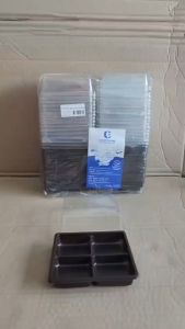 E-44 กล่องเบเกอรี่ฐานน้ำตาล 4 ช่อง ฝาสูง - ฝาเตี้ย ยี่ห้อEXCEL