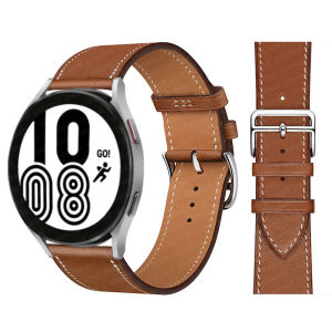 20mm 22mm Leather Band For Samsung Galaxy watch 5 pro/Active 2/3/S3/Huawei GT-2-Pro Bracelet correa Galaxy Watch 7/6/5/4 straps