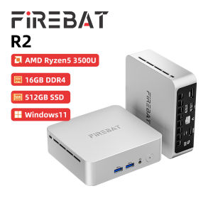 FIREBAT Mini PC (AMD Ryzen 5 3500U 16GB RAM 512GB SSD Windows 11) R2 (N150 upgrade) Silver