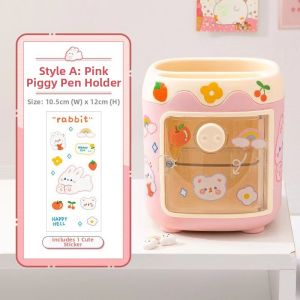 Cute Pig Design Pen Holder Organizer