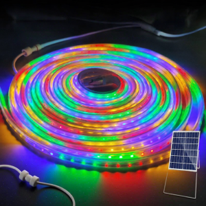 YUANMUXUAN | Solar LED Color Changing Running Water Outdoor Waterproof Soft Light Strip